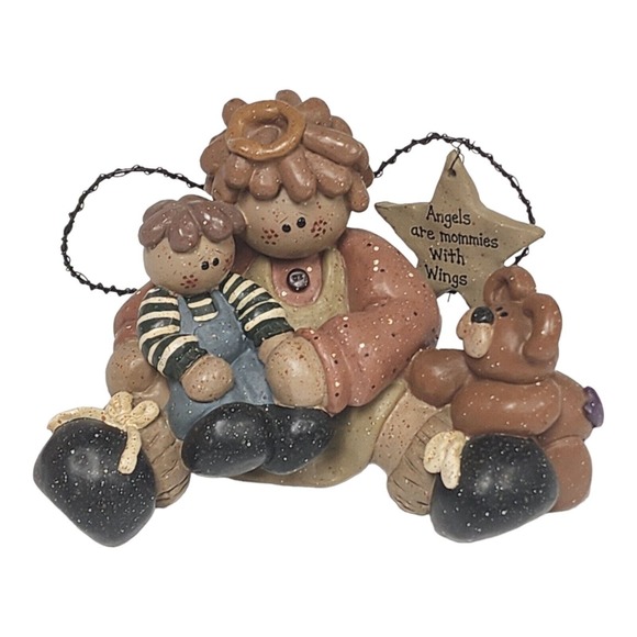 CMI Henton Resin Angel Figurine Mommy "Angels Are Mommies With Wings" 7" x 5" - Picture 2 of 11